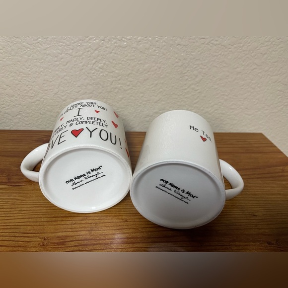 Our Name Is Mud “I Love You” Set of 2 Valentines Day Mugs. - Picture 9 of 12